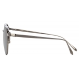 Linda Farrow - Omar C2 Aviator Sunglasses in White Gold - LFL804C2SUN - Linda Farrow Eyewear