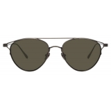 Linda Farrow - Omar C4 Aviator Sunglasses in Nickel - LFL804C4SUN - Linda Farrow Eyewear