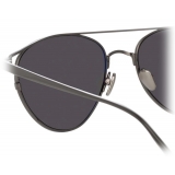 Linda Farrow - Omar C4 Aviator Sunglasses in Nickel - LFL804C4SUN - Linda Farrow Eyewear