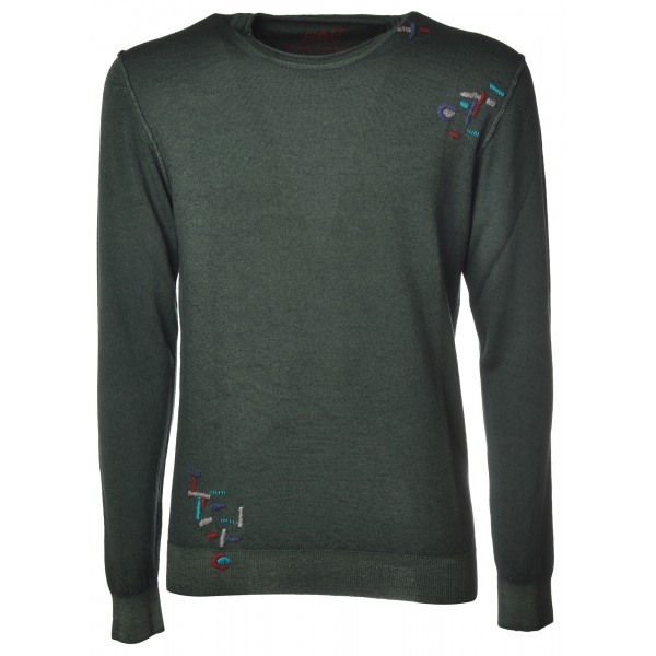 BoB Company - Sweater in Worsted Yarn - Green - Knitwear - Made in Italy - Luxury Exclusive Collection