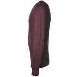 BoB Company - Sweater in Worsted Yarn - Bordeaux - Knitwear - Made in Italy - Luxury Exclusive Collection