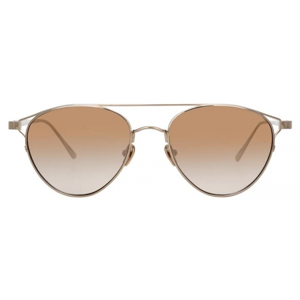 Linda Farrow - Omar C5 Aviator Sunglasses in Light Gold - LFL804C5SUN - Linda Farrow Eyewear