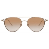 Linda Farrow - Occhiali da Sole Aviator Omar C5 in Oro Chiaro - LFL804C5SUN - Linda Farrow Eyewear