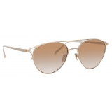 Linda Farrow - Omar C5 Aviator Sunglasses in Light Gold - LFL804C5SUN - Linda Farrow Eyewear