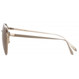 Linda Farrow - Omar C5 Aviator Sunglasses in Light Gold - LFL804C5SUN - Linda Farrow Eyewear