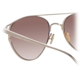 Linda Farrow - Occhiali da Sole Aviator Omar C5 in Oro Chiaro - LFL804C5SUN - Linda Farrow Eyewear