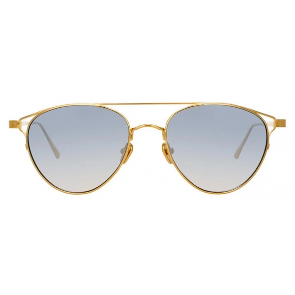 Linda Farrow - Omar C7 Aviator Sunglasses in Yellow Gold - LFL804C7SUN - Linda Farrow Eyewear