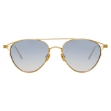 Linda Farrow - Omar C7 Aviator Sunglasses in Yellow Gold - LFL804C7SUN - Linda Farrow Eyewear