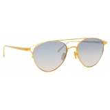 Linda Farrow - Occhiali da Sole Aviator Omar C7 in Oro Giallo - LFL804C7SUN - Linda Farrow Eyewear