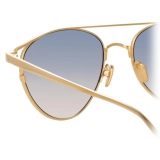 Linda Farrow - Occhiali da Sole Aviator Omar C7 in Oro Giallo - LFL804C7SUN - Linda Farrow Eyewear