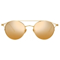 Linda Farrow - Ali C1 Oval Sunglasses in Yellow Gold - LFL805C1SUN - Linda Farrow Eyewear