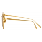 Linda Farrow - Ali C1 Oval Sunglasses in Yellow Gold - LFL805C1SUN - Linda Farrow Eyewear