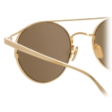 Linda Farrow - Ali C1 Oval Sunglasses in Yellow Gold - LFL805C1SUN - Linda Farrow Eyewear