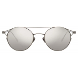 Linda Farrow - Ali C2 Oval Sunglasses in White Gold - LFL805C2SUN - Linda Farrow Eyewear