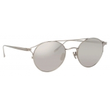 Linda Farrow - Ali C2 Oval Sunglasses in White Gold - LFL805C2SUN - Linda Farrow Eyewear