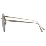 Linda Farrow - Ali C2 Oval Sunglasses in White Gold - LFL805C2SUN - Linda Farrow Eyewear