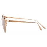 Linda Farrow - Ali C3 Oval Sunglasses in Rose Gold - LFL805C3SUN - Linda Farrow Eyewear