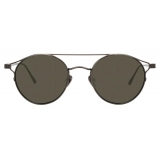 Linda Farrow - Ali C4 Oval Sunglasses in Nickel - LFL805C4SUN - Linda Farrow Eyewear