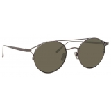 Linda Farrow - Ali C4 Oval Sunglasses in Nickel - LFL805C4SUN - Linda Farrow Eyewear