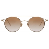 Linda Farrow - Ali C5 Oval Sunglasses in Light Gold - LFL805C5SUN - Linda Farrow Eyewear