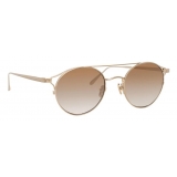 Linda Farrow - Ali C5 Oval Sunglasses in Light Gold - LFL805C5SUN - Linda Farrow Eyewear