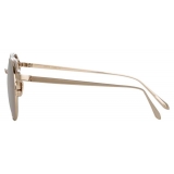 Linda Farrow - Ali C5 Oval Sunglasses in Light Gold - LFL805C5SUN - Linda Farrow Eyewear