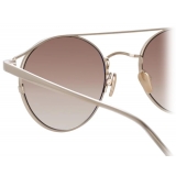 Linda Farrow - Ali C5 Oval Sunglasses in Light Gold - LFL805C5SUN - Linda Farrow Eyewear