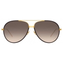 Linda Farrow - Salem C10 Aviator Sunglasses in Yellow Gold and Black - LFL817C10SUN - Linda Farrow Eyewear