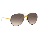 Linda Farrow - Salem C10 Aviator Sunglasses in Yellow Gold and Black - LFL817C10SUN - Linda Farrow Eyewear