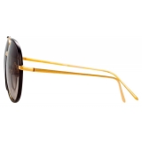 Linda Farrow - Salem C10 Aviator Sunglasses in Yellow Gold and Black - LFL817C10SUN - Linda Farrow Eyewear