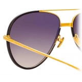 Linda Farrow - Salem C10 Aviator Sunglasses in Yellow Gold and Black - LFL817C10SUN - Linda Farrow Eyewear