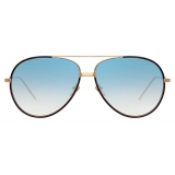 Linda Farrow - Salem C11 Aviator Sunglasses in Rose Gold and Tortoiseshell - LFL817C11SUN - Linda Farrow Eyewear