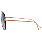 Linda Farrow - Salem C11 Aviator Sunglasses in Rose Gold and Tortoiseshell - LFL817C11SUN - Linda Farrow Eyewear