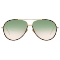 Linda Farrow - Salem C12 Aviator Sunglasses in Light Gold and Tortoiseshell - LFL817C12SUN - Linda Farrow Eyewear