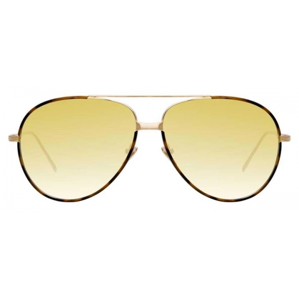 Linda Farrow - Salem C13 Aviator Sunglasses in Light Gold and Tortoiseshell - LFL817C13SUN - Linda Farrow Eyewear