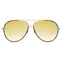 Linda Farrow - Salem C13 Aviator Sunglasses in Light Gold and Tortoiseshell - LFL817C13SUN - Linda Farrow Eyewear