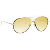 Linda Farrow - Salem C13 Aviator Sunglasses in Light Gold and Tortoiseshell - LFL817C13SUN - Linda Farrow Eyewear