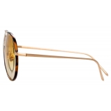 Linda Farrow - Salem C13 Aviator Sunglasses in Light Gold and Tortoiseshell - LFL817C13SUN - Linda Farrow Eyewear