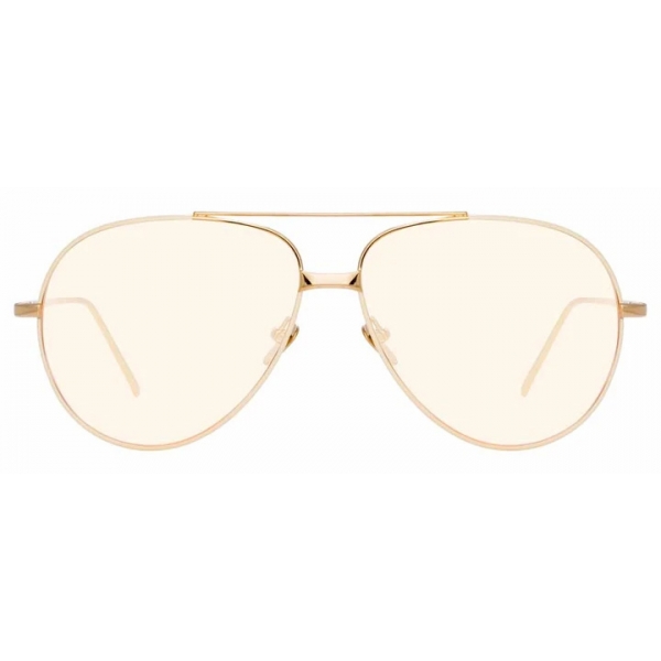 Linda Farrow - Salem C16 Aviator Sunglasses in Light Gold and Cream - LFL817C16SUN - Linda Farrow Eyewear