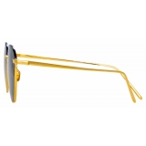 Linda Farrow - Raif C20 Square Sunglasses in Yellow Gold and Black - LFL819C20SUN - Linda Farrow Eyewear