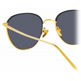 Linda Farrow - Raif C20 Square Sunglasses in Yellow Gold and Black - LFL819C20SUN - Linda Farrow Eyewear