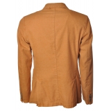BoB Company - Single-Breasted Jacket in Delavè Fabric - Orange - Jacket - Made in Italy - Luxury Exclusive Collection