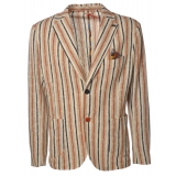 BoB Company - Single-Breasted Jacket in Striped Pattern - Multicolor - Jacket - Made in Italy - Luxury Exclusive Collection