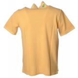 BoB Company - Polo Shirt with Short Sleeves and Print Detail - Yellow - T-Shirt - Made in Italy - Luxury Exclusive Collection