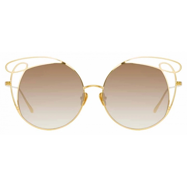 Linda Farrow - Occhiali da Sole Speciali Zazel C4 in Oro Giallo - LFL852C4SUN - Linda Farrow Eyewear