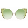 Linda Farrow - Occhiali da Sole Cat-Eye Austin C10 in Oro Chiaro e Verde Bottiglia - LFL854C10SUN - Linda Farrow Eyewear