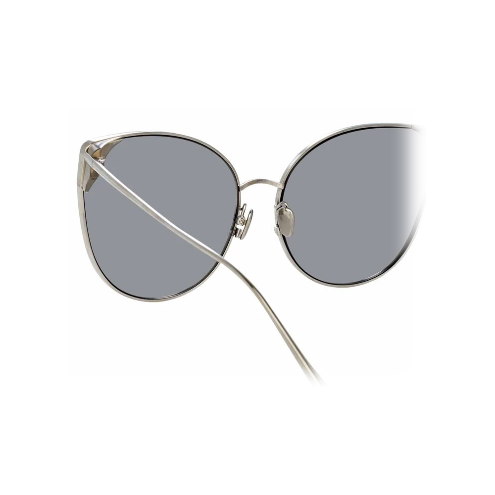Linda Farrow - Flyer C2 Cat-Eye Sunglasses in White Gold and Truffle ...