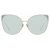 Linda Farrow - Flyer C6 Cat-Eye Sunglasses in Light Gold and Chocolate - LFL895C6SUN - Linda Farrow Eyewear