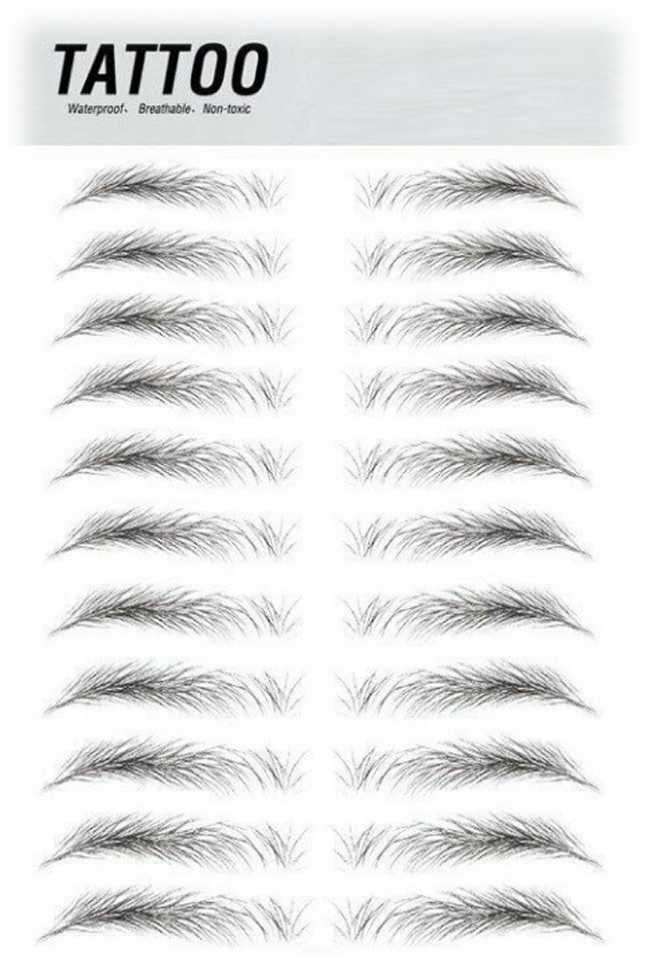 3D Black Eyebrow Tattoos Stickers Eyebrow Water Transfers Stickers  Hair-Like Waterproof Eyebrow Stickers For Brow Shaping Black Friday | SHEIN