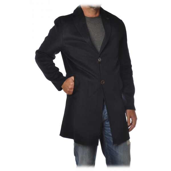 BoB Company - 3/4 Coat in Cloth Fabric - Blue - Jacket - Made in Italy - Luxury Exclusive Collection